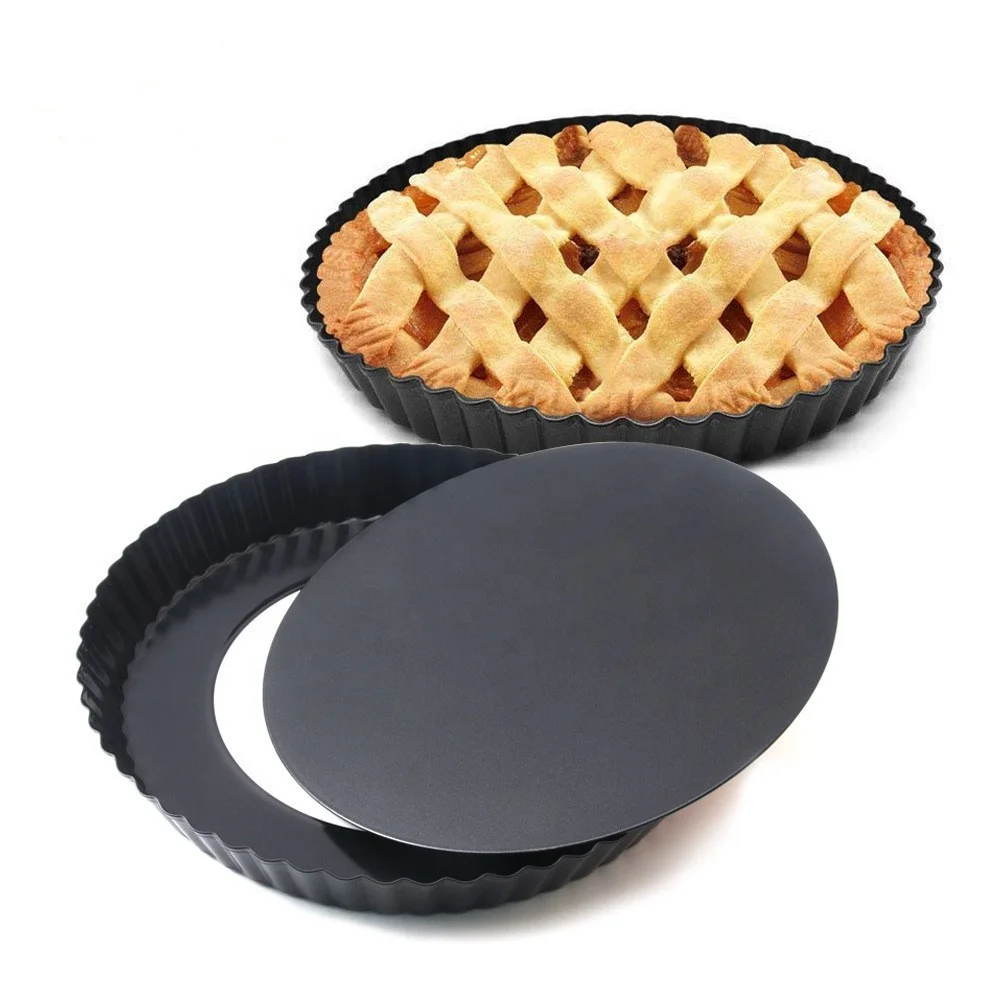 Round 9 inch Non-Stick Tart Quiche Pizza baking Pan With Removable Loose Bottom