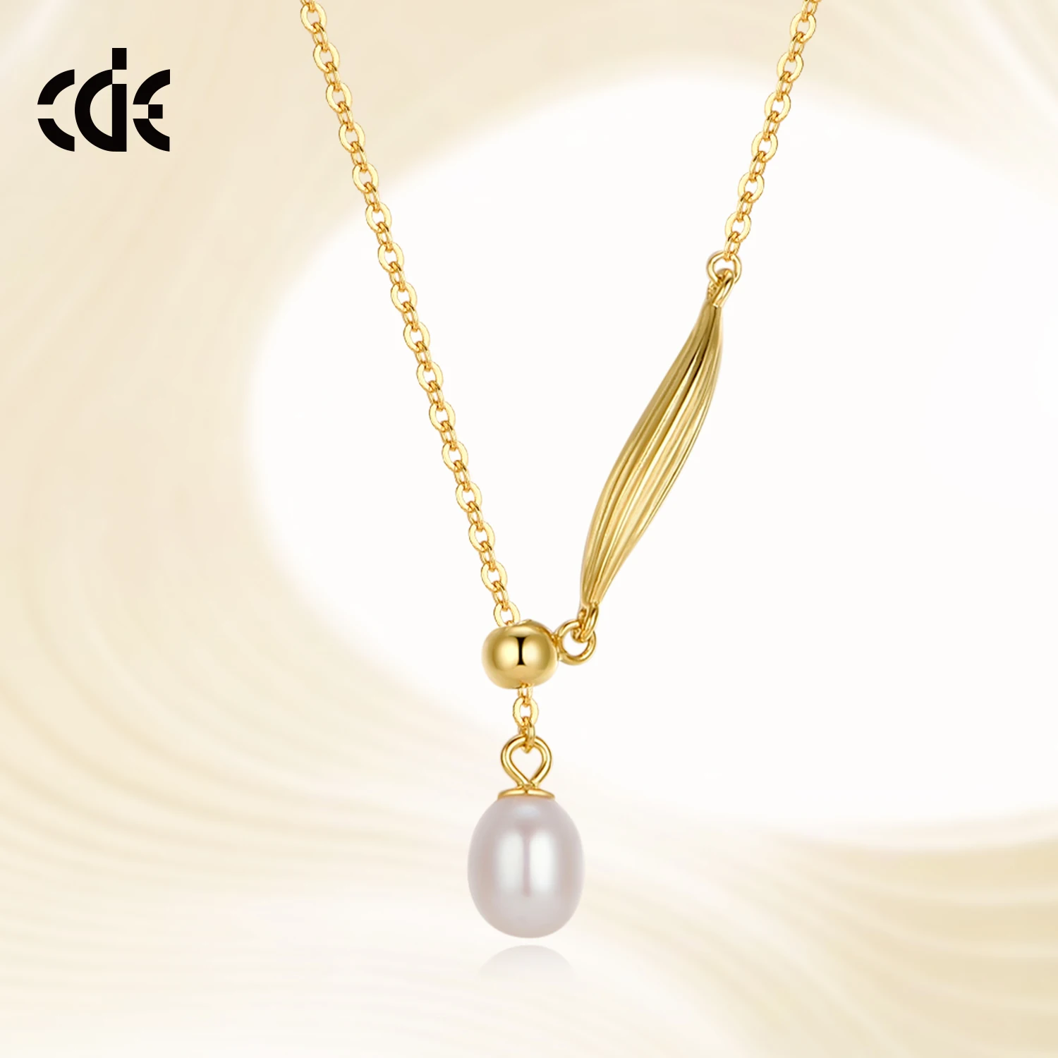 CDE YN1043 Fine 925 Sterling Silver Jewelry Necklace Wholesale 18K Gold Plated Women Pearl Pendant Necklace