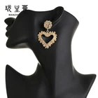 Shape Shaped Earrings Drop Earrings 2021 Fashion Trend Embossed Shape Retro Ladies Heart Shaped Earrings