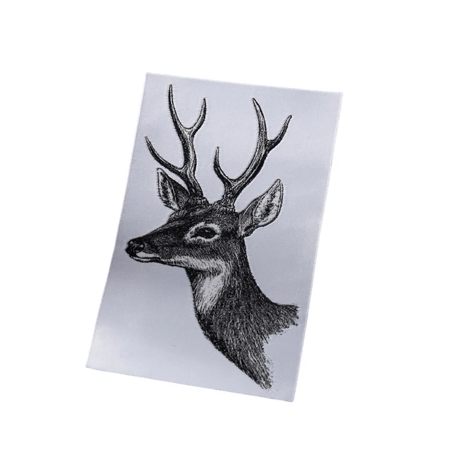 Deer head style Clothes Clothing Tag Heat Press Transfer Sticker Neck Size Labels Printing Logo Iron On Garment Clothing Label
