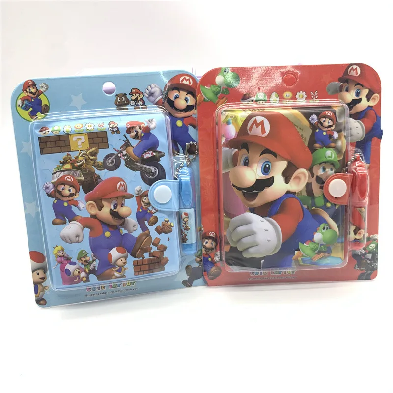 Wholesale anime game cartoon mario carry on with pen notebook for gift
