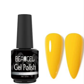 Boqiao wholesale Bright Yellow Gel Nail Polish, Pastel Yellow Gel Polish Pale Neon Yellow Color Soak Off UV LED Nail