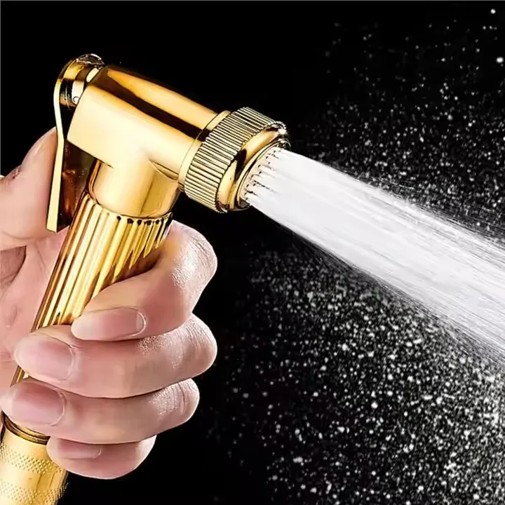 Bathroom mixer rain shower installation components Complete aluminium shower set with gold finish accessories