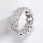 Casual Zircon 925 Ring High Sense Chain Ring Men Cool Dainty Silver 925 Chunky Rings Unisex Casual Rings