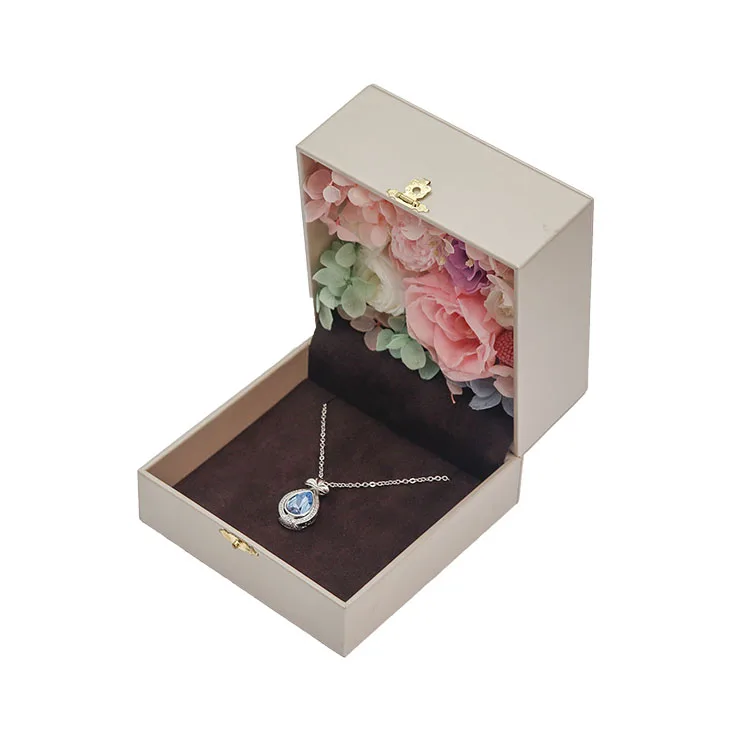 custom romantic rose flower jewelry gift box for