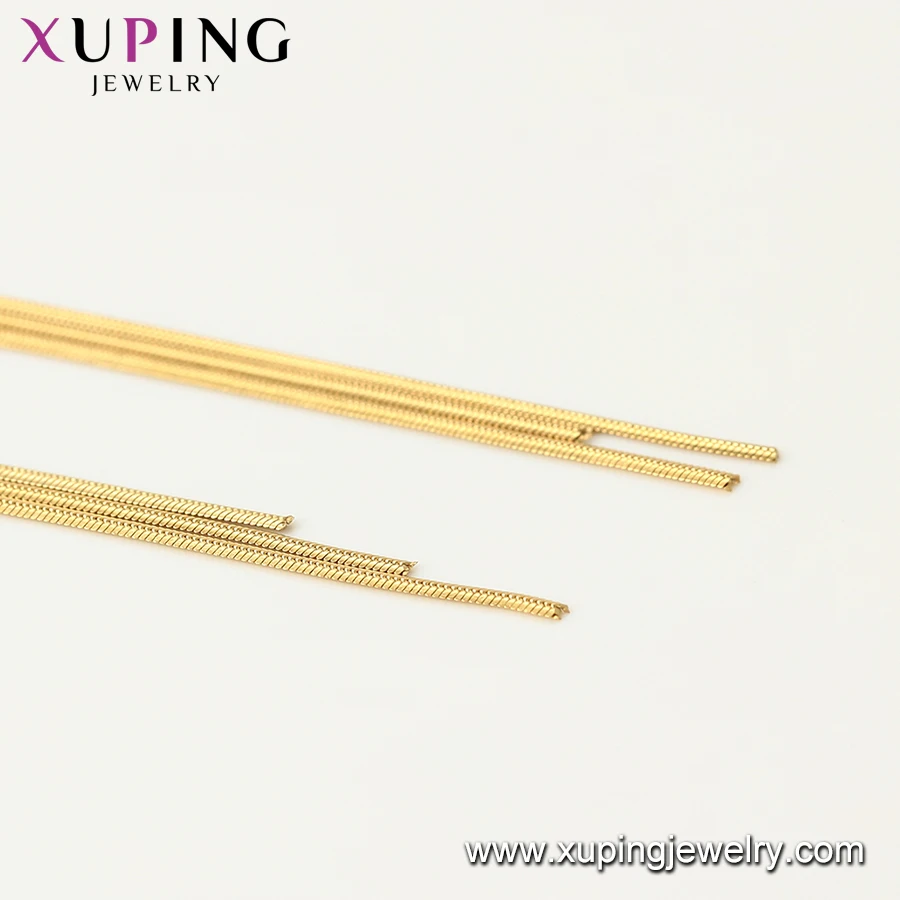 98753 xuping elegant stainless steel 14k gold plated simple style drop earrings for women