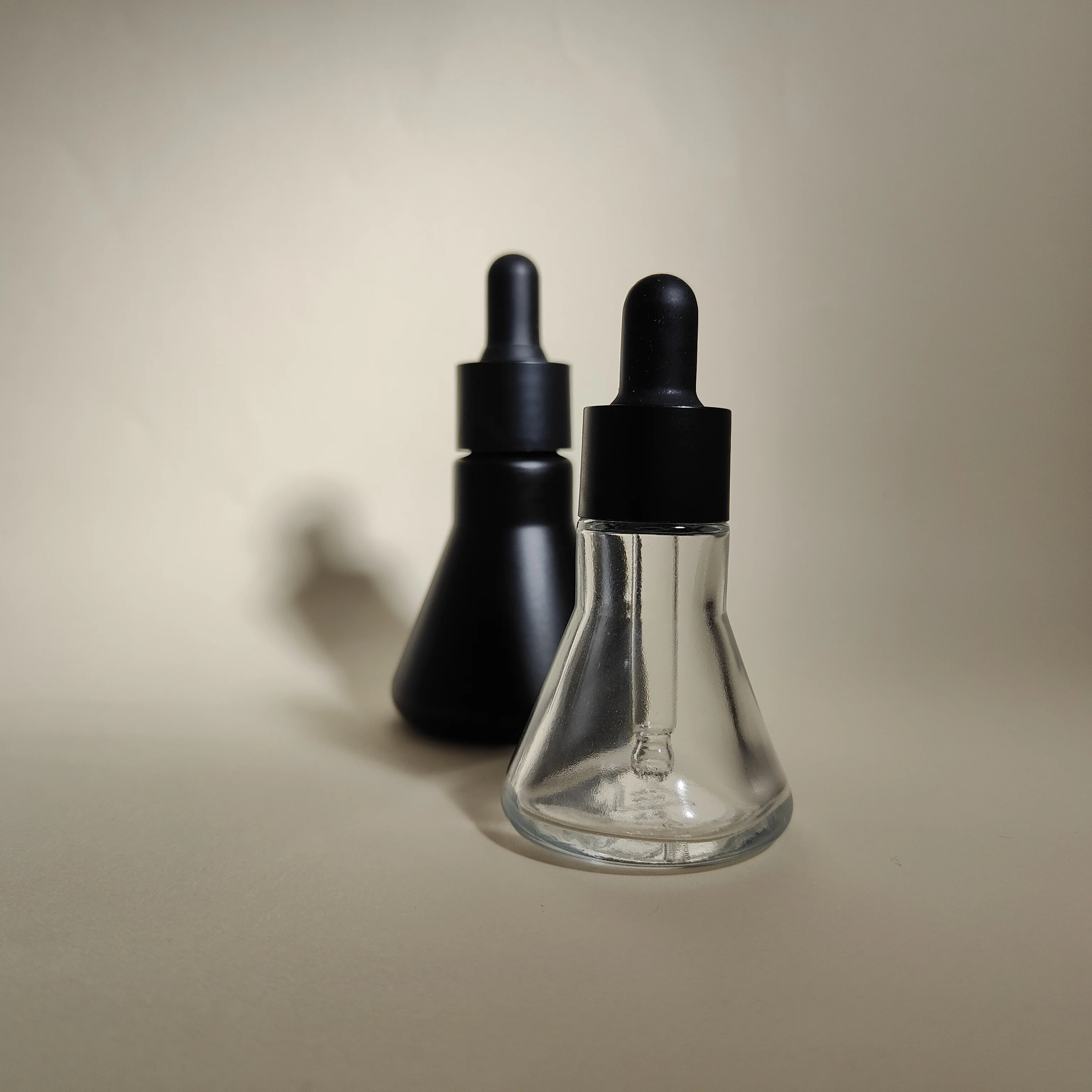 30ml luxury cone shape glass bottle with dropper for serum essential oil skincare cosmetic container screen printing surface-33