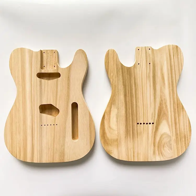 unfinished Tele style solid Paulownia DIY sanded electric guitar body 