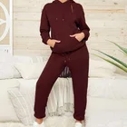Women Spring Fall Drop Shoulder Long Sleeve Drawstring Pocket Front Hoodie And Sweatpants Set Women 2 Piece Outfits