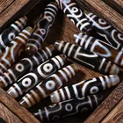 Stones Stone Tibet Chalcedony Agate Black White 9 Eye Beads Gemstone Stones Beads Natural Agate Dzi Beads