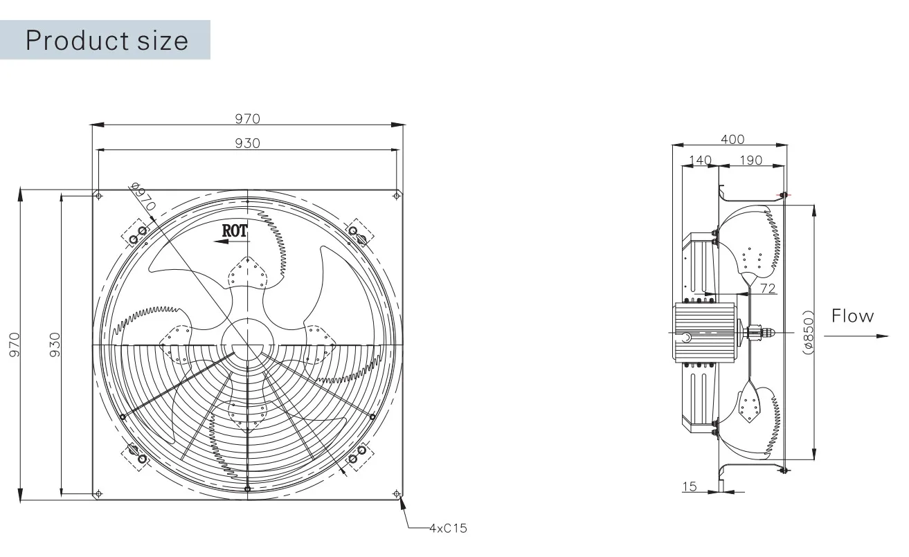 Blade Axial Flow Fan, SANXIN, 380V, Aluminium - detail 8