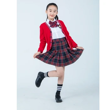 Hot Selling Cotton Polyester Primary School Girl Uniform Colours Pleated Skirts Japanese School Uniform