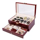Watches Box Watch Mens Valet Desktop Cherry Wood 10 Watches Accessories Tools Box Watch Box Wood With Drawer