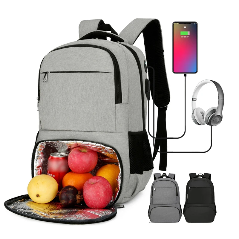 Big capacity USB backpack with earphone hole business travel rucksack daddy backpack laptop bagpack with insulation warm pocket
