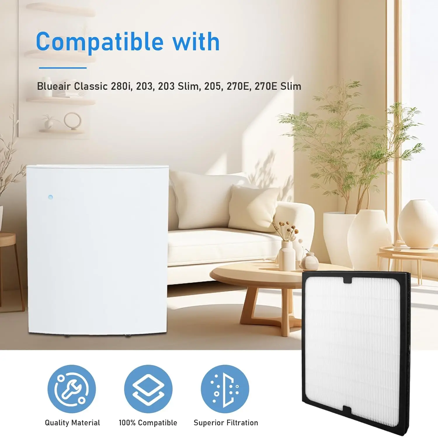 Walson Hepa Air Filter Carbon Replacement Filter Air Purifier Filter Parts for Blueair Classic 280i/203/203 Air Purifier factory