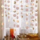 Glitter Rose Gold Circle Dots Garland Party Decorations Paper Polka Dots Hanging Streamer String Bunting Background De