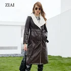 New Products Wholesale Long Fashion Leather Coat Casual High-end Double Breasted Coat Leather Coat