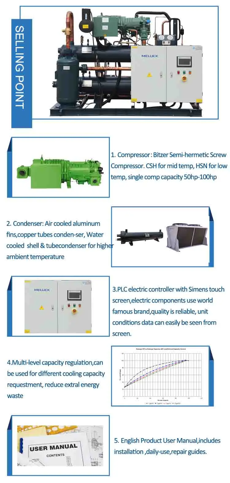 Screw Compressor, 380V, 61.8KW - detail 4