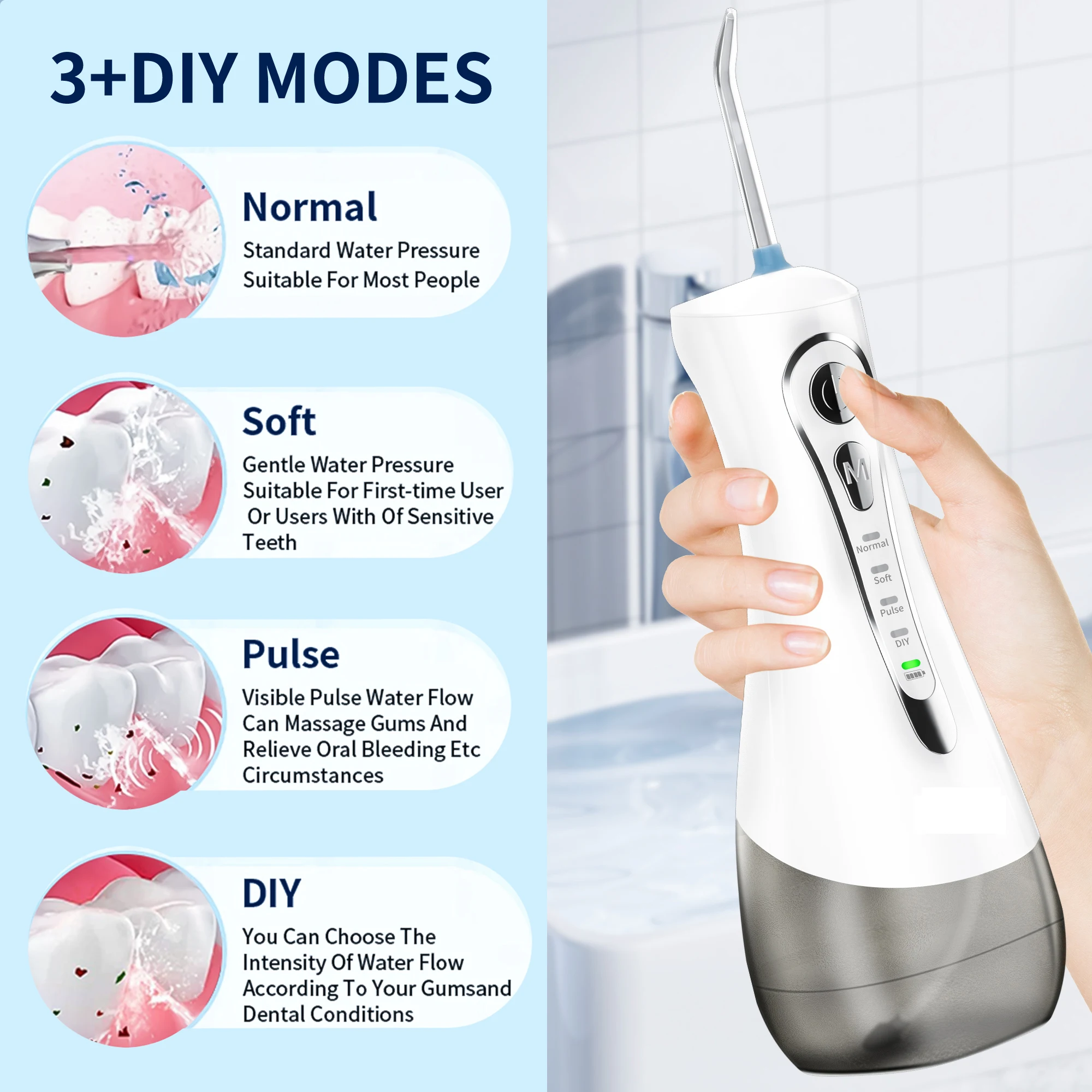 Dental Flosser Electric Oral Scaler Water Flosser Home Portable Teeth Cleaner Teeth Cleaning Instrument