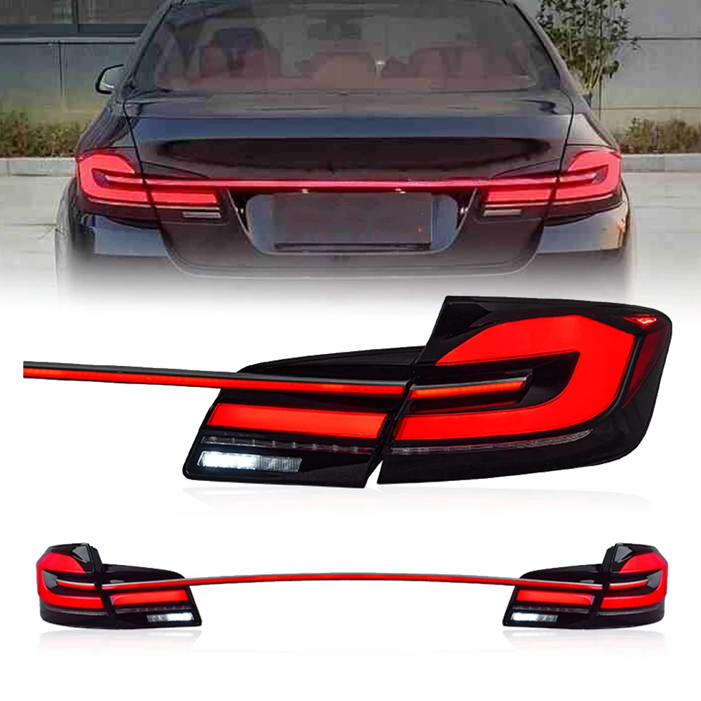 product modified led through car tail light for bmw f10 to g30 5 series led taillight with middle light bar 2011 2016 f10 light-4