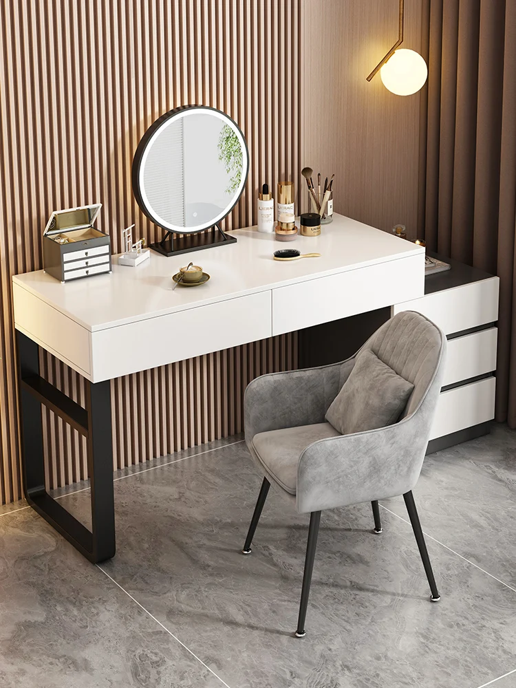 2024 New Design Modern Lightweight Wooden Black White Dressing Makeup Vanity Table with Mirror Bedroom