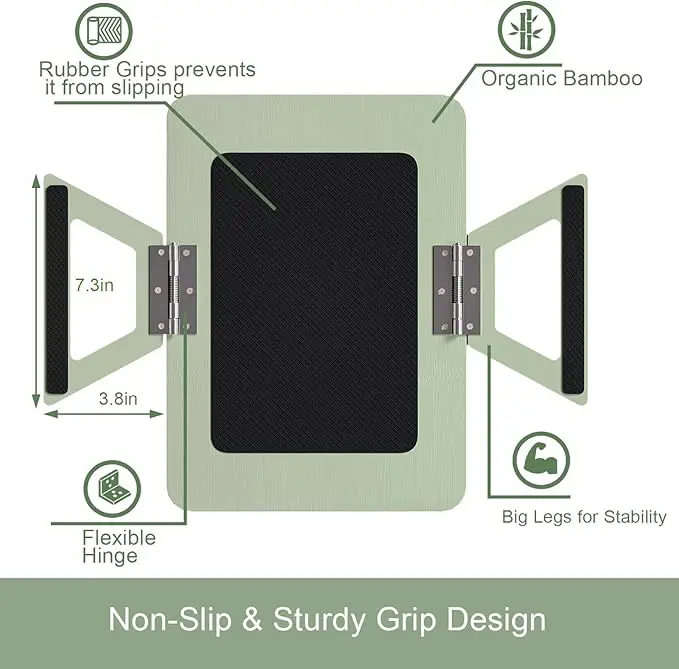product bamboo clip on sofa table foldable armrest tray lacquer finish for holding drinks mobile phones sofa arm holder for living room-8