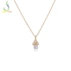 Gold Newest CZ Cubic Zirconia Gold Plated Zinc-Copper Alloy Necklace For Woman Claw Setting Jewelry
