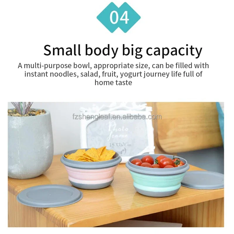 product silicone lunch box for kids leakproof insulated baby food container portable bento box for school office round food storage set-7