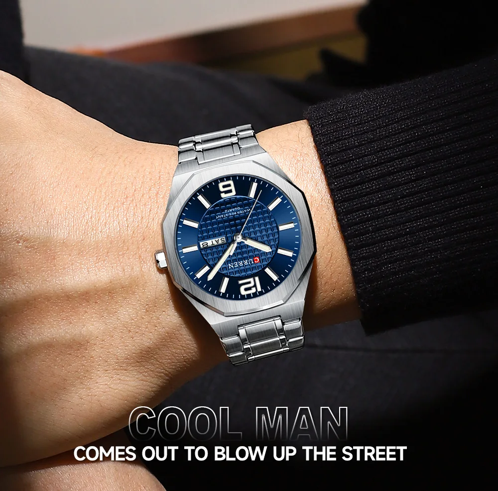 Curren 8476 Men's Watch Waterproof Quartz Steel Band Watch Business Casual Luminous Wristwatch