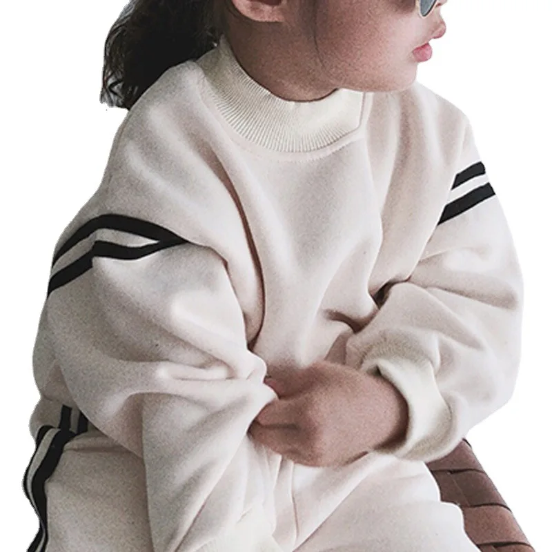 New winter children's suit for boys and girls fashion fleece sports casual two-piece sweatshirt
