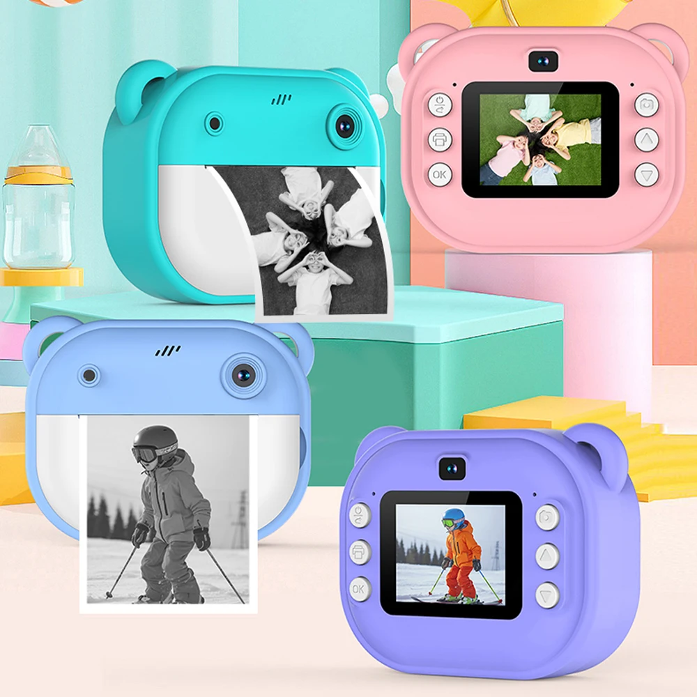 Factory Instant Kids Camera Printer HD Thermal Photo Selfie Video Digital Inkless Printer Instant mini impresora