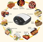 3 In 1 Detachable Stainless Steel Grill Sandwich Maker 2 Slice Breakfast Toaster Waffle Maker Machine
