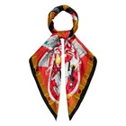 Custom OEM Custom Design 14MM 87*87CM Hijab Scarf For Women Printing Solid Color Square 100%Pure Silk Scarf