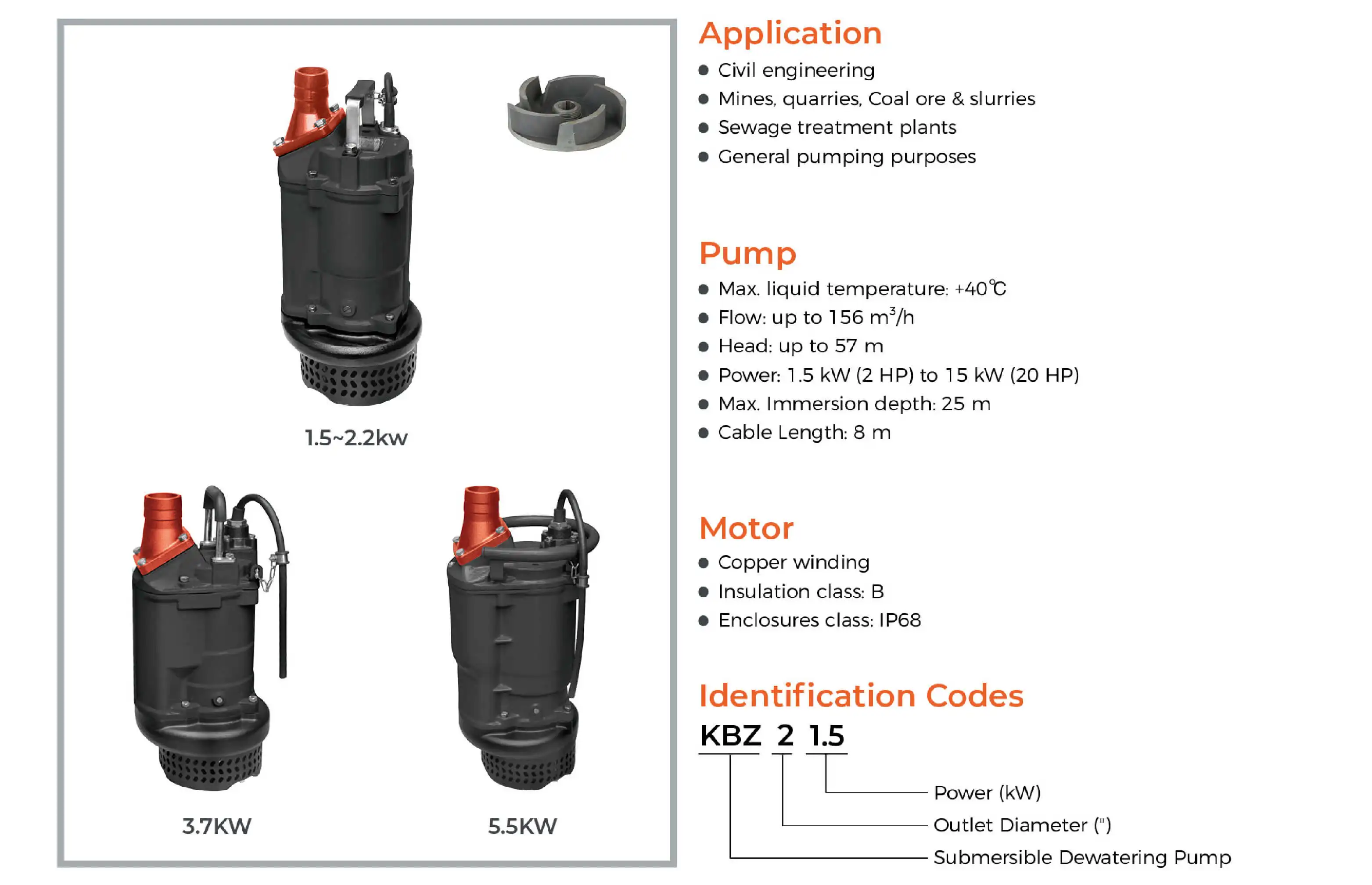 Leo Kbz Series Cast Iron Submersible Dewatering Pump View Leo Pump