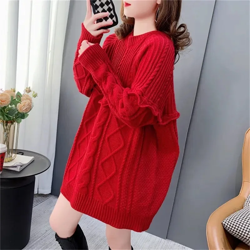 Custom knit sweater women super soft 100% wool jumper turtleneck pullover oversized cashmere knit sweater for women knitwear