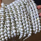 Shell Pearl SP4229 Wholesale Strand String Beads Crystal Diamond Paved White Shell Pearl Loose Beads