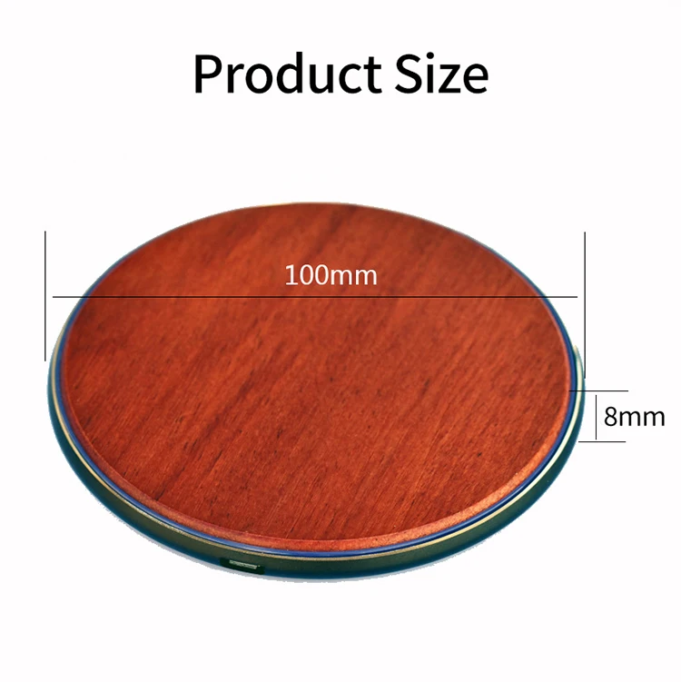 UUTEK X8-W Universal 15W Wood Wireless Charger for Smart Phone Portable Charger Round Desktop Fast Charger