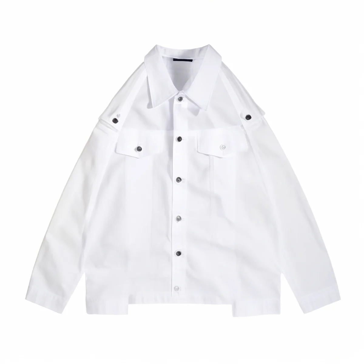 Custom Fashionable Loose Jeans Jacket Streetwear Casual Detachable Sleeves 2 in 1 Vest Denim Jacket for Men manufacture