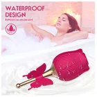 Vibrator Adult Sex Rose Red Flower With Butterfly Vibrator For Women Female Vibrating Flower Sex Toy Rose Vibrator