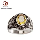 Steel Stainless Steel High Scholl Class Rings Custom For Youth With Gemstone