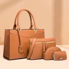 Handbag Lady Hot Sale PU Four-piece Suit Son-mother Bag Women Hand Bags Handbag Luxury 2021