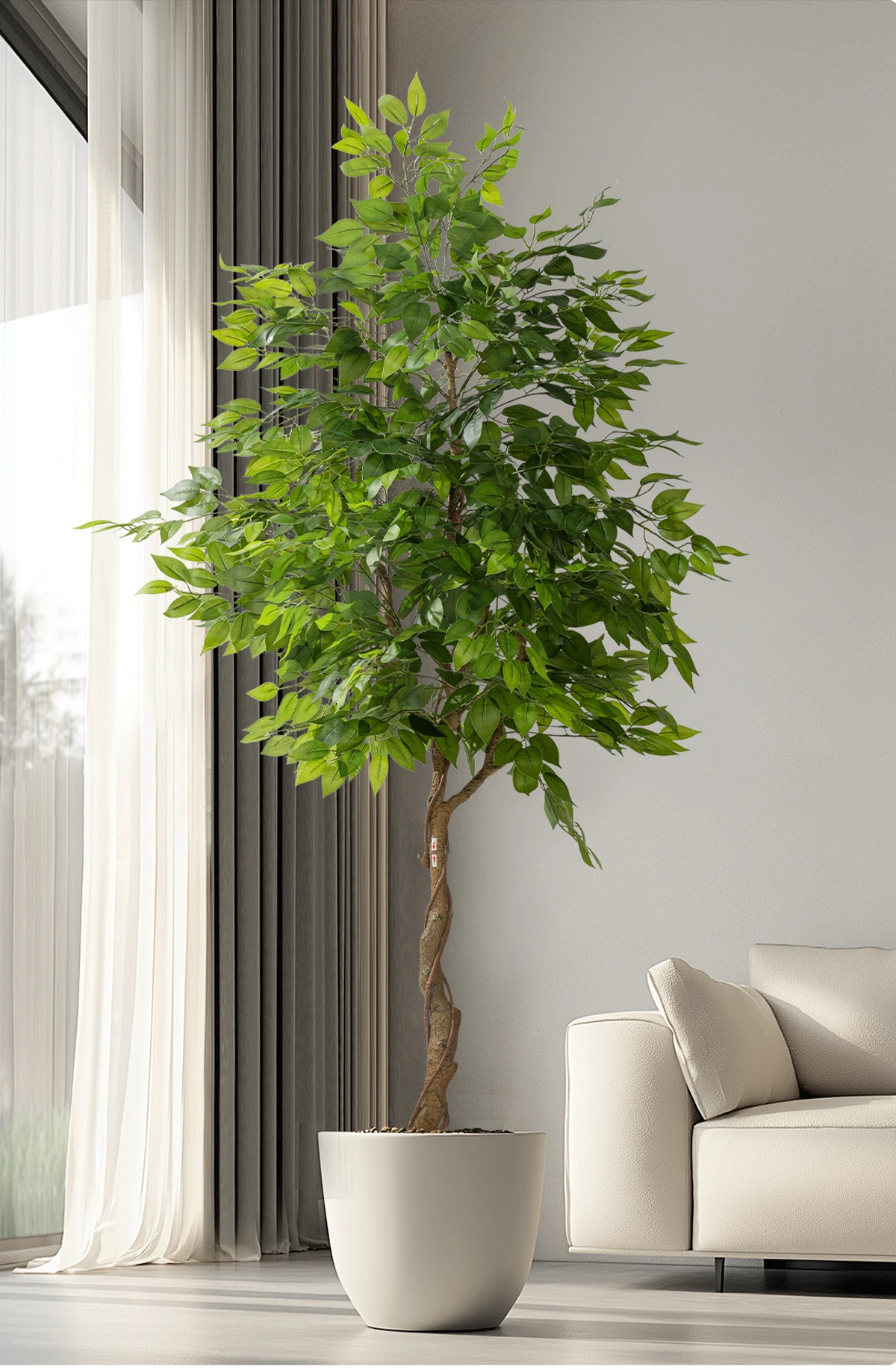 Home Outdoor Artificial Bonsai Plastic Ficus Religiosa Tree Green Indoor Christmas Space Decor High-quality Simulation Greenery supplier