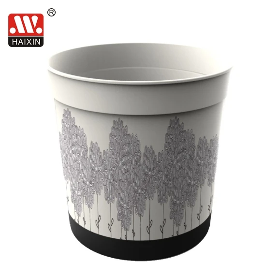 China Supplier Wholesale Breathable And In Mold Printing Plastic Flower Pot Round Plant Pot