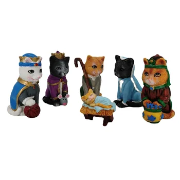 Cat Royal Resin Crafts Animal Ornaments Halloween Gifts American Nativity Sets Christmas Figurine