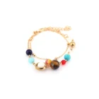 Stone Jewelry Natural Stone Beaded Bracelet Hand Jewelry Custom Planetary Astronomical Gold-plated Bracelet For Women