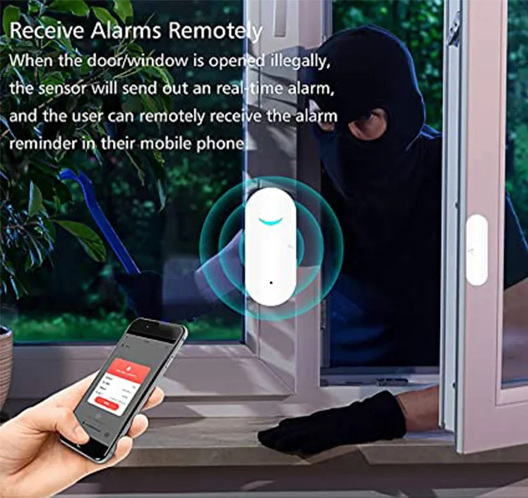 wifi home door window magnetic sensor alarm Tuya wifi smart door sensor