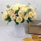 Plastic Flower Flowers Plastic Whosale Flower Flowers Artificial Decoration 10 Heads Of Camellia