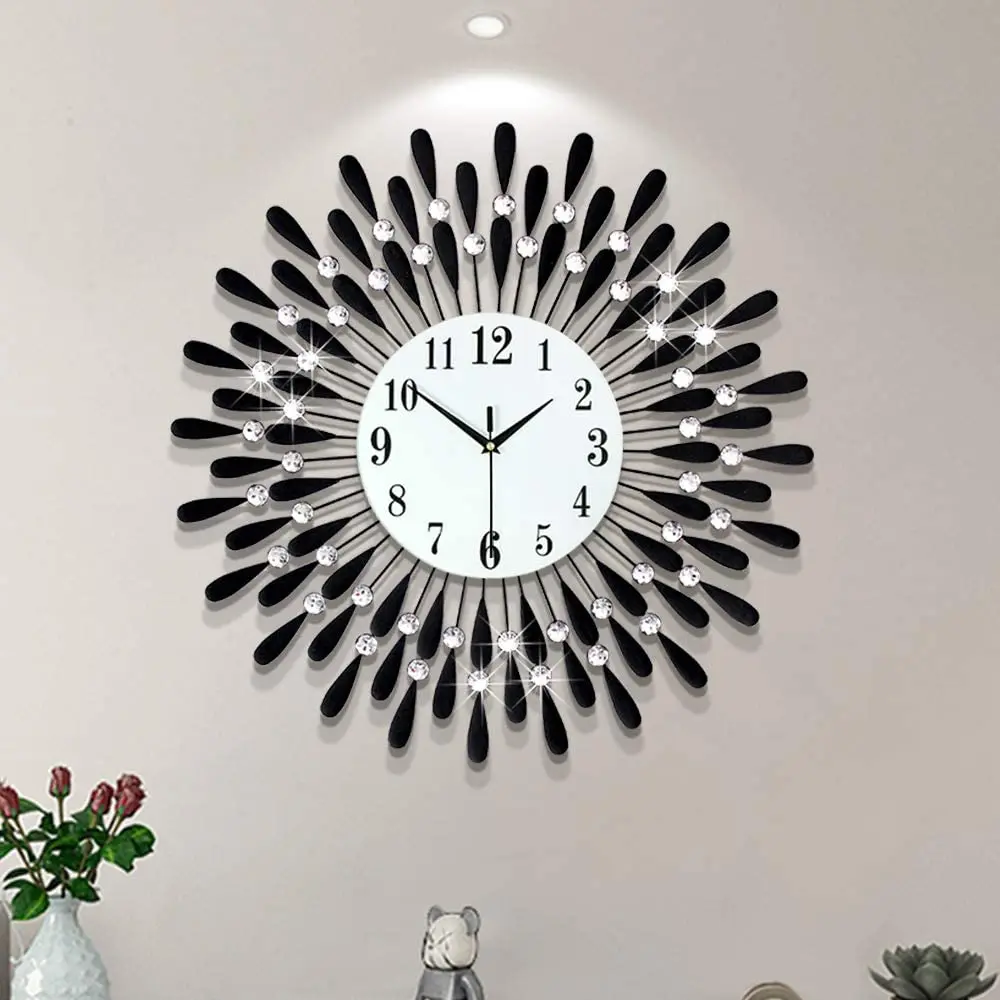 Metal 23.6 Inch Black Drop Wall Clock 3d Non-ticking Silent Quartz Clocks -  Buy Metal Wall Clock,Home Wall Clock,Quartz Movement Clock Silent Product  on Alibaba.com