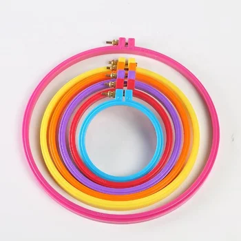 Sewing Craft Colorful Plastic Embroidery Hoops