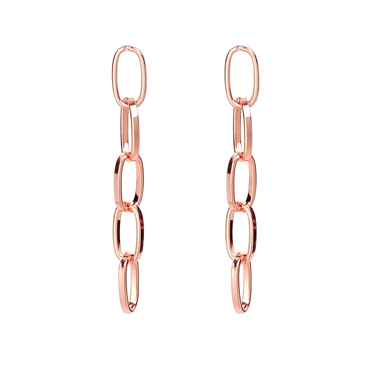 VERENA Fashion Stainless Steel Womens Hoop Link Chain Dangling Jewelry Drop Dangle Women Earrings